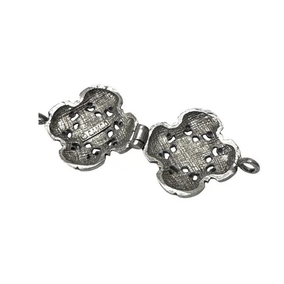 Vintage CAMCO Celtic Knot Clover Locket Pendant Silver Tone Hinged - Picture 5 of 7